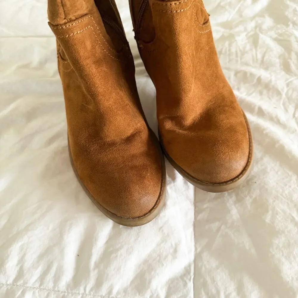 Universal Thread Brown Tan Over The Knee High Boots Block Heel Suede Womens 8